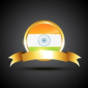 Indian flag label Stock Illustration