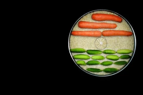 Indian flag made with vegetables Stock Photos