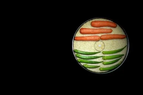 Indian flag made with vegetables Stock Photos