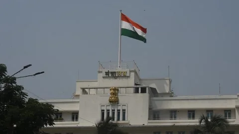 INDIAN FLAG-MANTRALAYA-MUMBAI Stock Footage 185531753