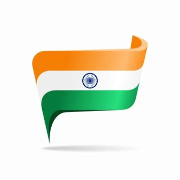 Indian flag map pointer layout. Vector illustration. Stock Illustration