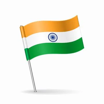 Indian flag map pointer layout. Vector illustration. Stock Illustration