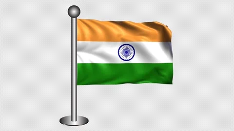 Indian Flag on Mini Pole India Independence Stock Footage 314430487