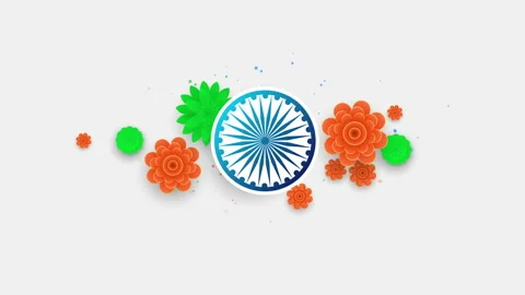Indian flag with monuments nice video animation Stock Footage 242031871