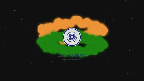 Indian flag motion graphics celebrating happy independence day 15th august. Stock Footage 341290081