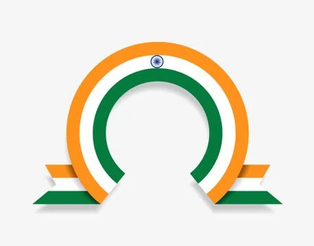 Indian flag rounded abstract background. Vector illustration. Stock Illustration