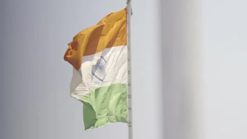Indian Flag slow motion Close up Stock Footage 241157346