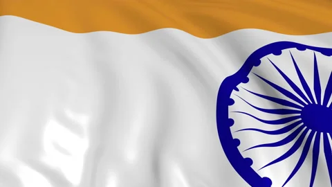 Indian flag in slow motion. The flag develops smoothly in the wind 스톡 동영상 108011809