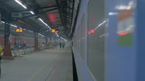Indian flag on train standing on platform Stock Footage 228196633