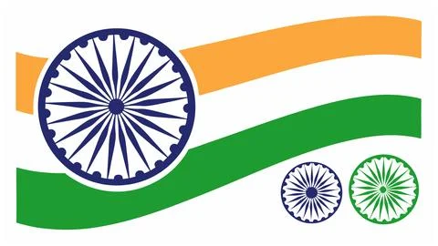 Indian flag vector graphic design illustration with ashoka chakra for republic Stock Illustration