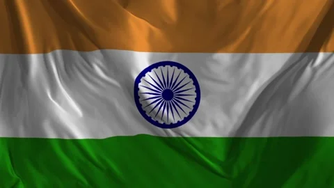 Indian flag video waving in wind. Realistic india Flag background. Looping Cl Stock Footage 156386772