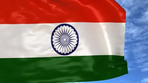 INDIAN FLAG WAVING   ON 15 AUGUST INDEPENDENCE DAY / REPUBLIC DAY 26 JANUARY Stock Footage 135779237