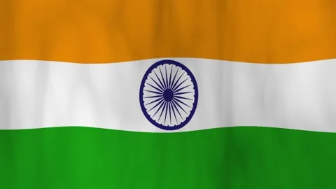 Indian Flag Waving in 3D Animation Stock Footage 252632756