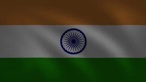 Indian Flag waving and looping. Digital rendering using the official flag des Stock Footage 123287314