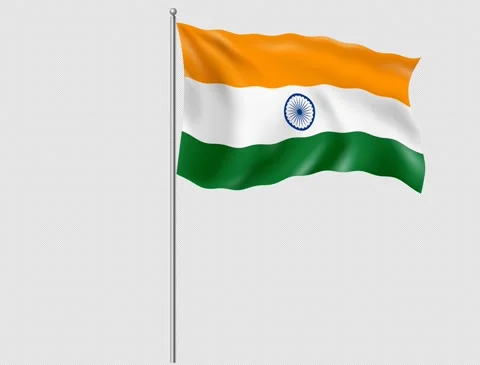 Indian Flag Waving Animation 4k Alpha Ba... | Stock Video | Pond5