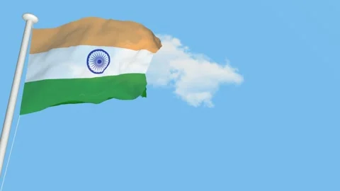 Indian Flag waving animation. Concept 15 August, Independence Day, Republic Day Stock Footage 240855657