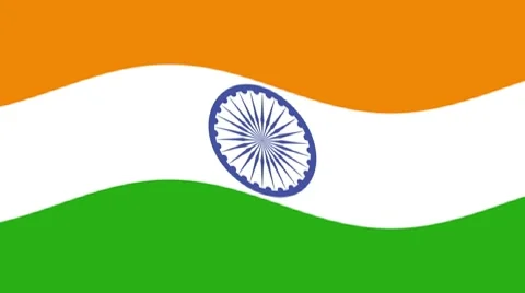 INDIAN FLAG WAVING Stock Footage 8768121