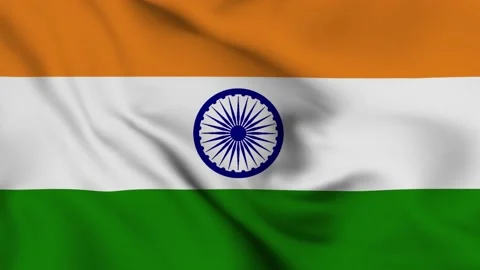 INDIAN FLAG WAVING Stock Footage 136181921