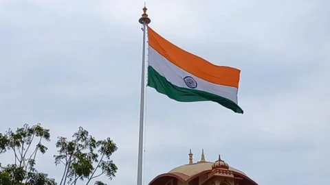 Indian flag waving Stock Footage 168005900