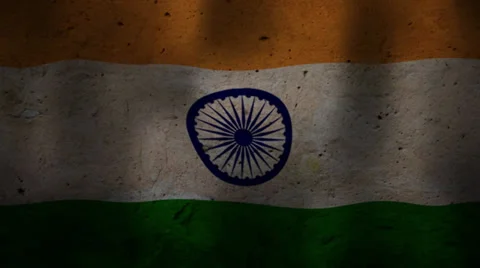 Indian flag waving HD Stock Footage 36134591