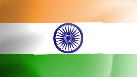 Indian flag waving loop background, realistic tricolor national flag 库存影片 343109181