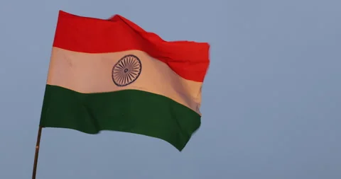 Indian Flag Waving on Pole Vidéo 335630668