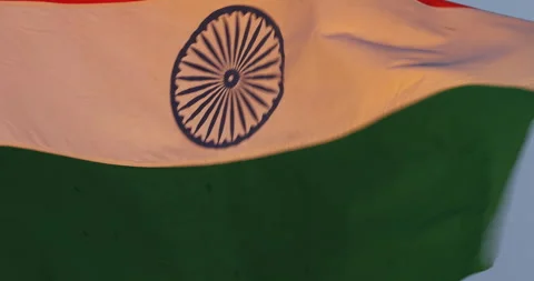Indian Flag Waving on Pole Stock Footage 335630818