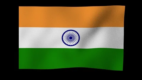 Indian flag waving in wind on alpha channel Vidéo 88456445
