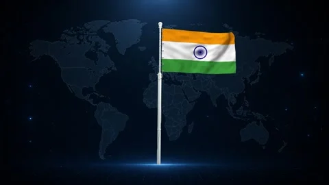 Indian flag waving in the wind. Stock Footage 340414072