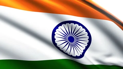 Indian flag waving in the wind on white background Video stock 134876779