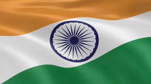 Indian flag in the wind Stock Photos