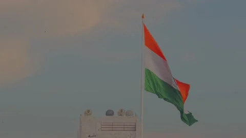 Indian flage and cloud Stock Footage 218281860