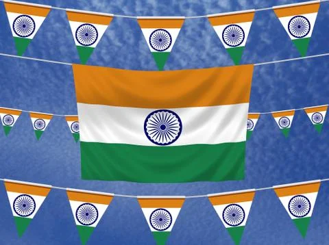 Indian Flags Stock Illustration