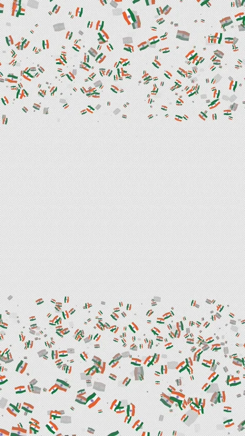 Indian flags vertical falling on transparent background with copy space for mobi Video stock 327452068