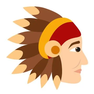 Indian flat illustration on white 库存插图