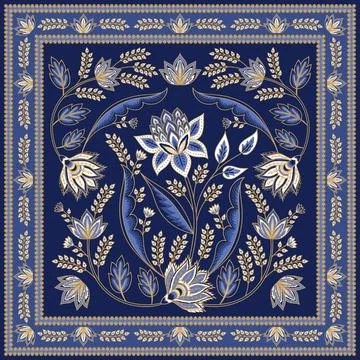 Indian floral paisley pattern vector. Vintage arabesque flowers motif Illustrazione stock