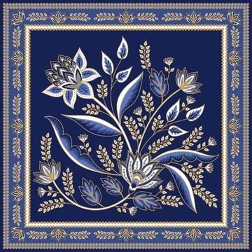 Indian floral paisley pattern vector. Vintage arabesque flowers motif Illustrazione stock