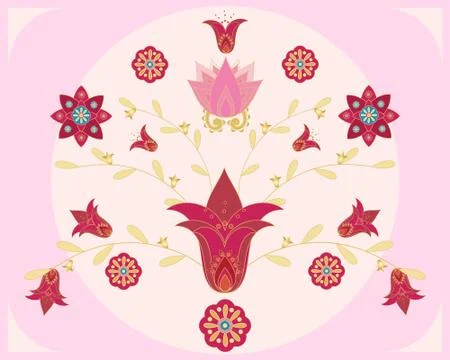 Indian flower design Stock Illustration