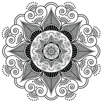 Indian flower pattern Stock Illustration