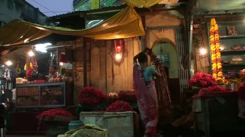 Indian flower store Stock Footage 52073440