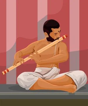 Indian flutist Stock Illustration