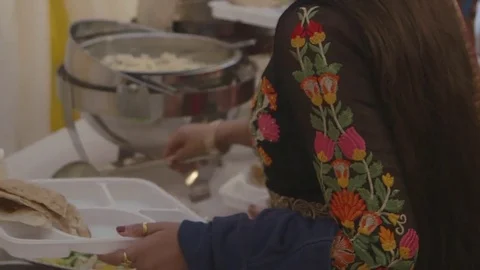 Indian food self serving Video stock 79446720