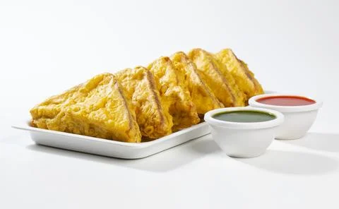 Indian Fried Snack Bread Pakora or Bread Bhaji Stock Photos