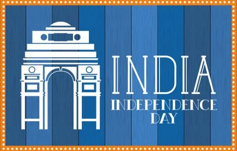 Indian gate temple with blue background Stock Illustration