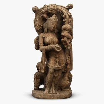 Indian Girl Dance Statue 3D Model