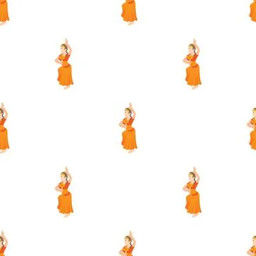 Indian girl dancing pattern seamless vector Illustrazione stock