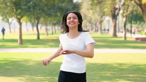 Indian girl doing jumping exercise Stock Footage 230571546
