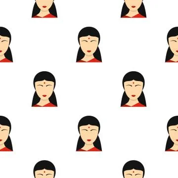 Indian girl pattern seamless Stock Illustration