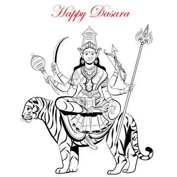 Indian Goddess Durga Stock Illustration