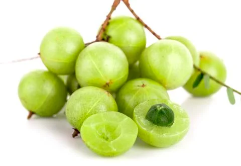Indian Gooseberry on white background Stock Photos